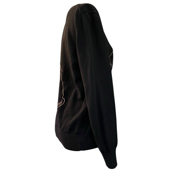 Ted Baker Size 4 Small Black Dog Sweater French Bulldog Boston Terrier Woof - Picture 8 of 10